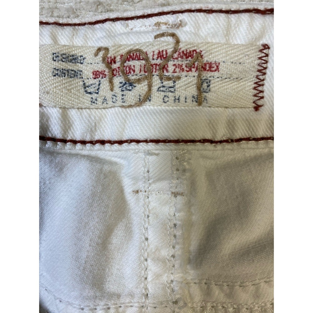 1921 Handcrafted Denim White Flare Jeans Western Glove Works Heavy Stitch 31x28 - Picture 2 of 12